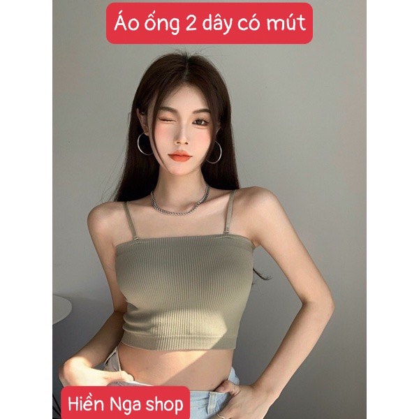 Áo Bra 2 dây len tâm có mút ngực - dây tháo rồi - Áo Ống Mặc Trong, Tập Thể Thao
