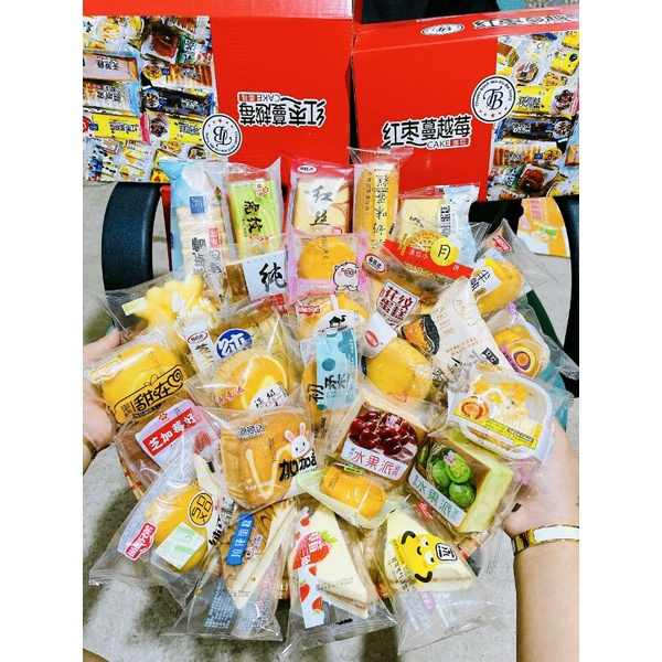 Bánh Mix Đài Loan Tổng Hợp Các Loại Đồ Ăn Vặt Trứng Chảy Ngàn Lớp Mochi Tam Giac Sữa Chua Shougong Mông To