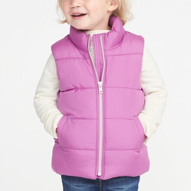 Áo phao gile bé gái Oldnavy đai 1-16y