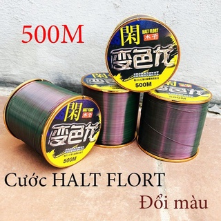 Cước câu cá đổi màu Nylon Halt Flort 500m