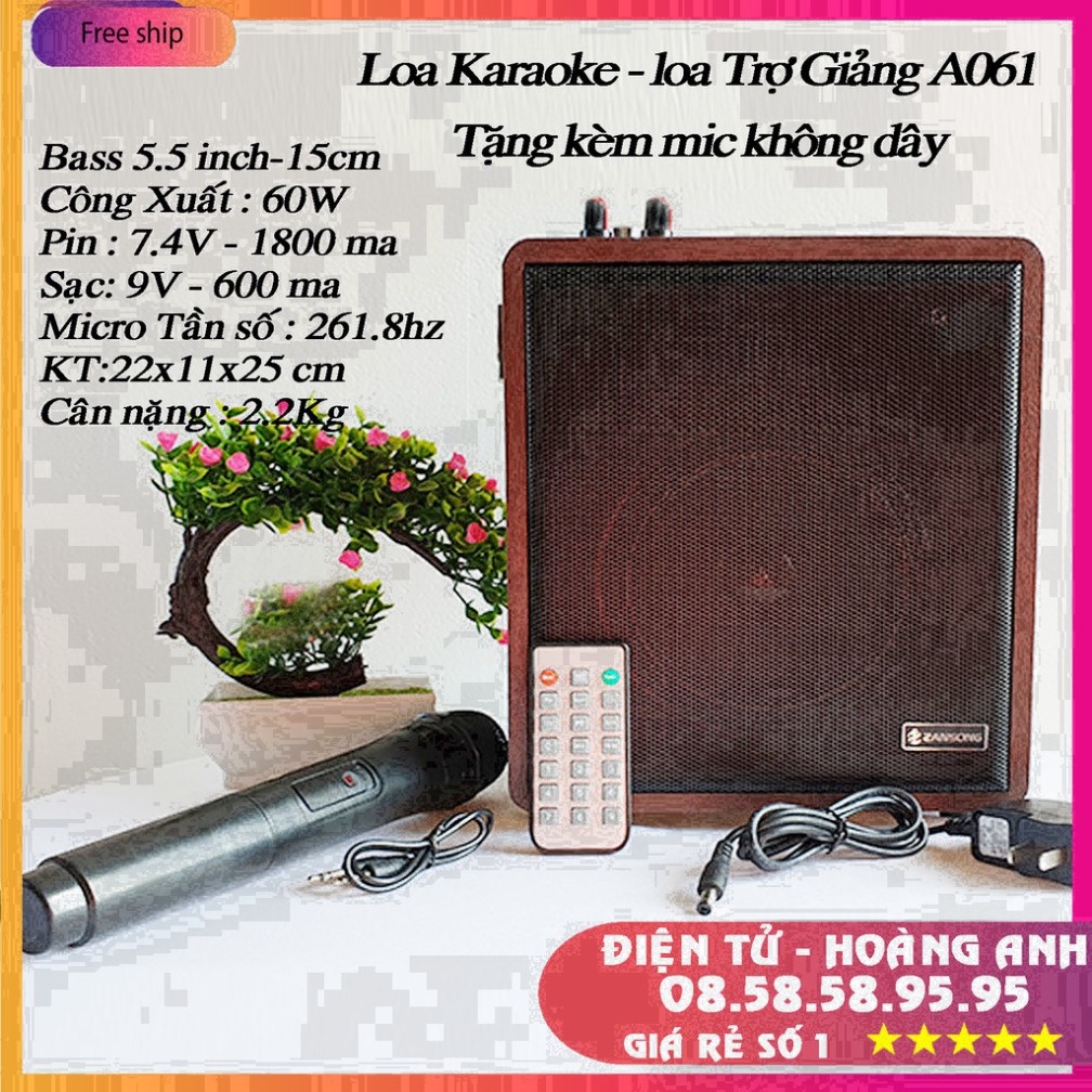 Loa Karaoke Loa trợ giảng Bluetooth Zansong A061-A062 Mini (tặng micro không dây)