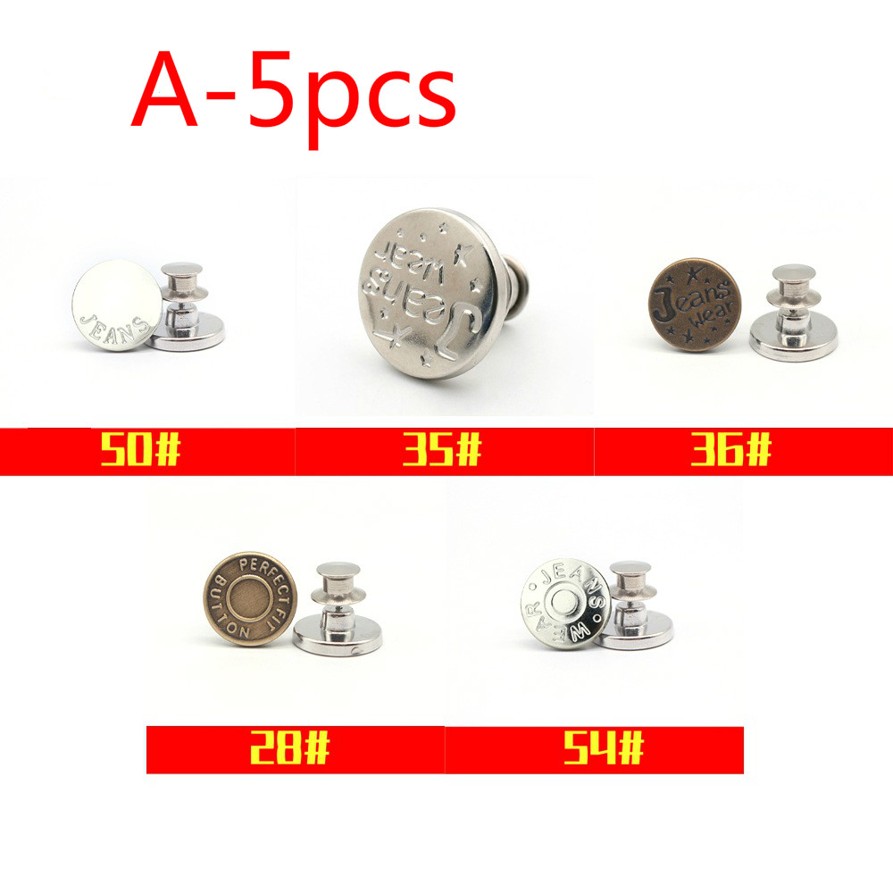 Bộ 5 Nút Thắt Lưng Quần Jean Có Thể Tháo Rời phụ kiện thắt lưng nữ