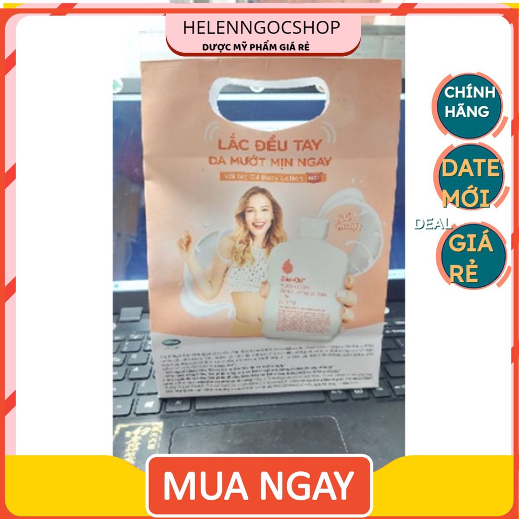 túi giấy của nhãn hàng Bio oil đựng mỹ phẩm đồ nhỏ gọn tiện dụng