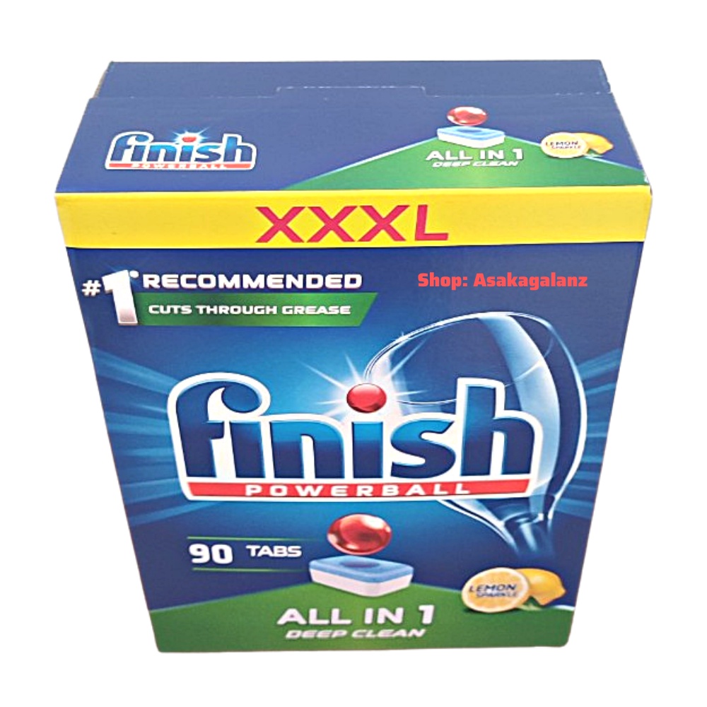 Viên rửa bát Finish All in 1 90 viên, Hương Chanh - [ Hàng Chính Hãng ].