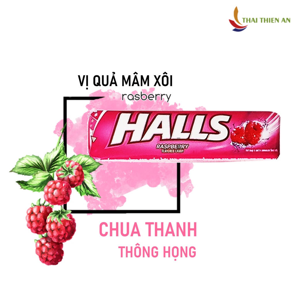 Kẹo ngậm thơm mát HALLS Thái Lan 27.9gr - 9 viên - kẹo thông họng có đường - Halls flavoured candy