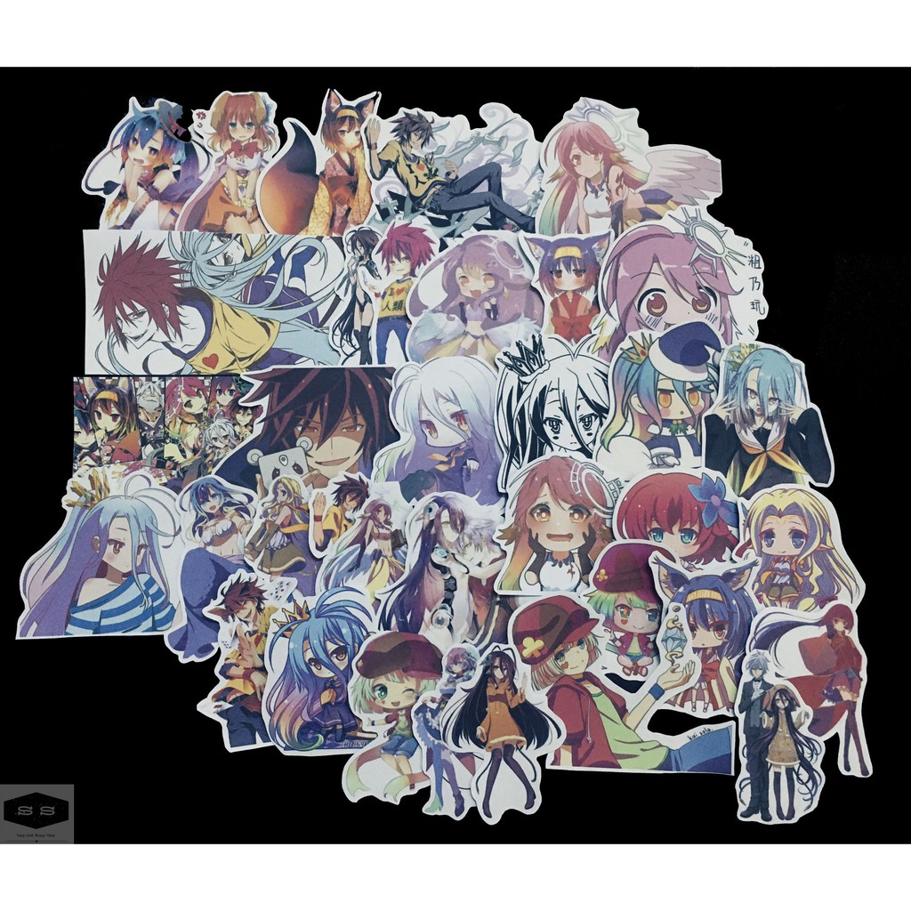 Bộ hình dán - sticker anime No Game No Life - Huyền Thoại Game Thủ