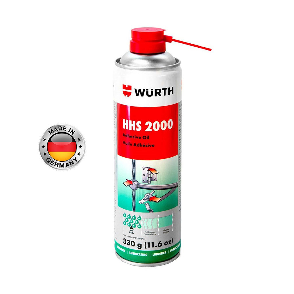 Mỡ Bò Nước Bôi Trơn Chịu Nhiệt WURTH HHS 2000 dạng xịt chai 500ml (Nhập Khẩu Chính Hãng) WU-HHS2000