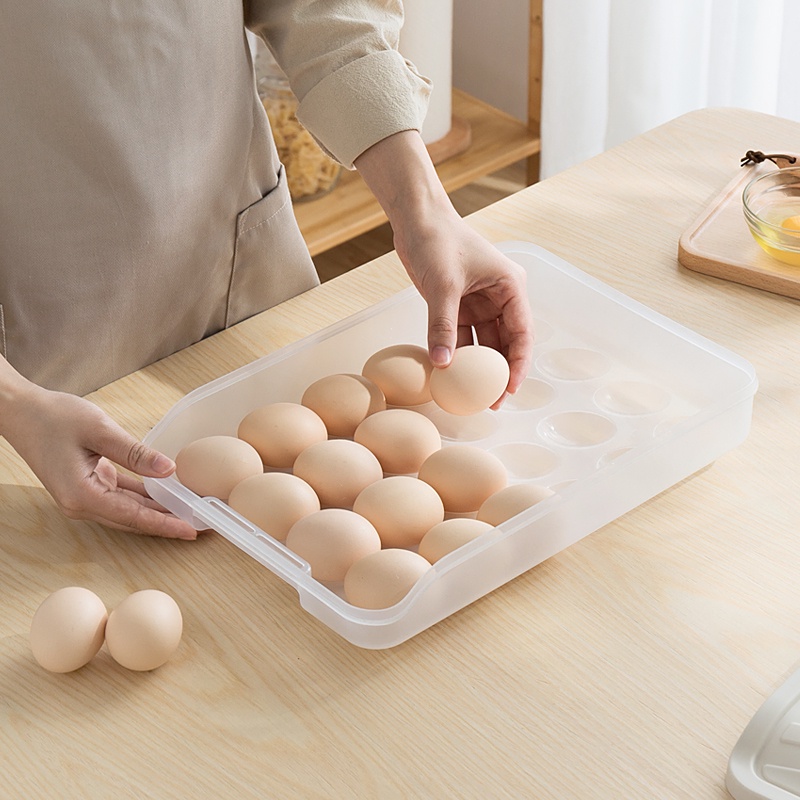 Hộp đựng trứng 24 quả bằng nhựa có nắp đậy tiện dụng cao cấp NaChuan