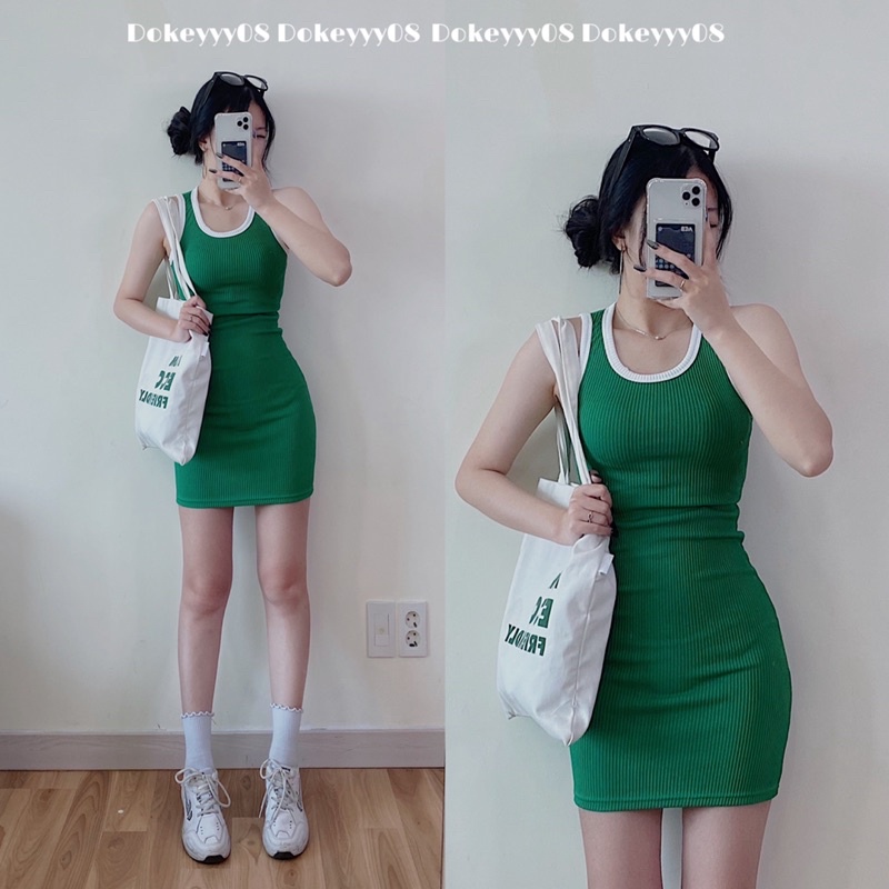 Váy body len tăm balo viền 626