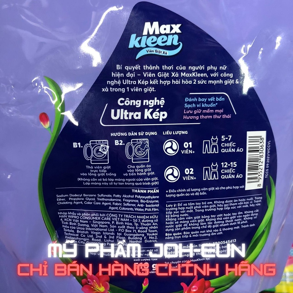 Túi viên giặt xả MaxKleen Hương ngày thư thái (34 viên/ túi)