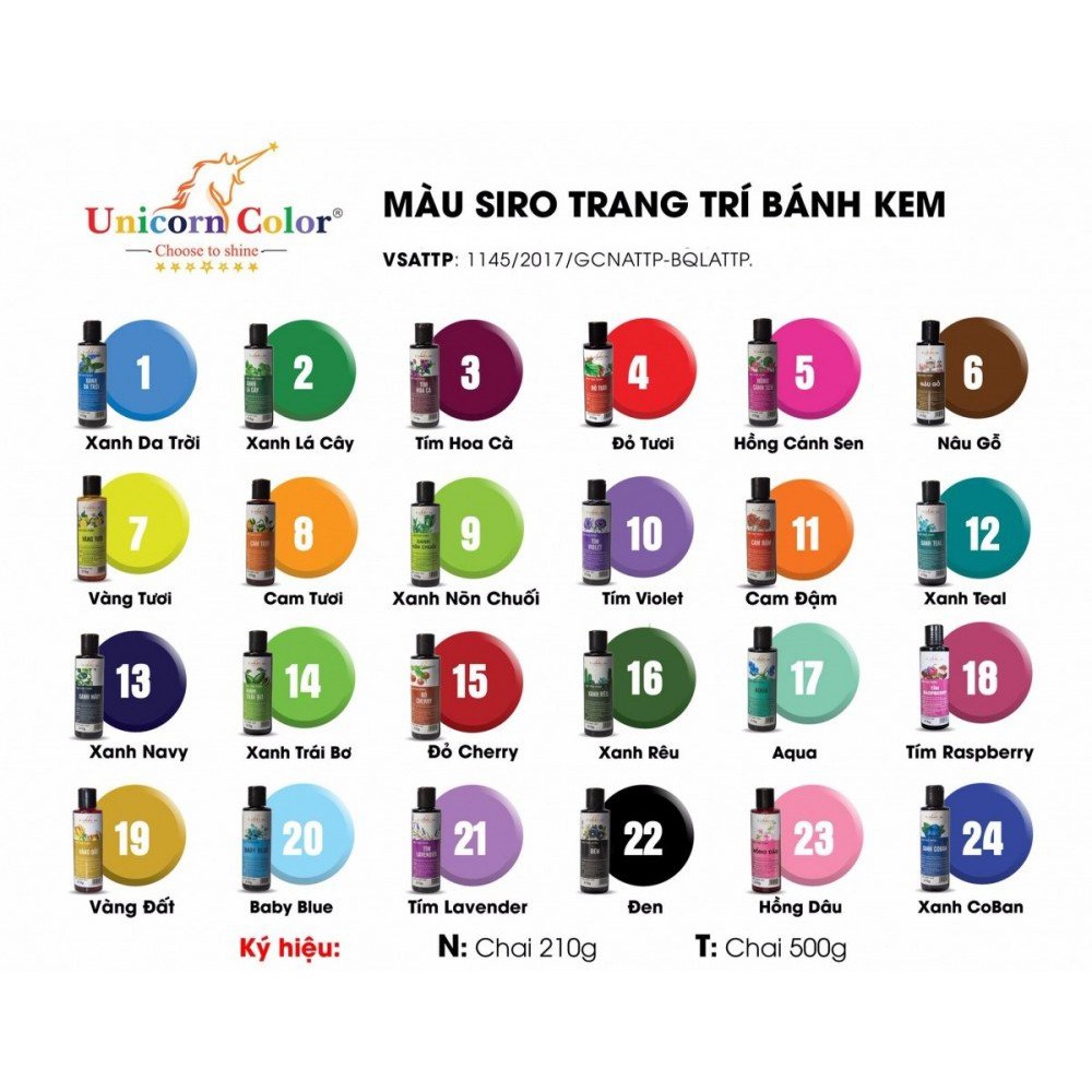 Màu thực phẩm Unicorn 60g (A014-A024)