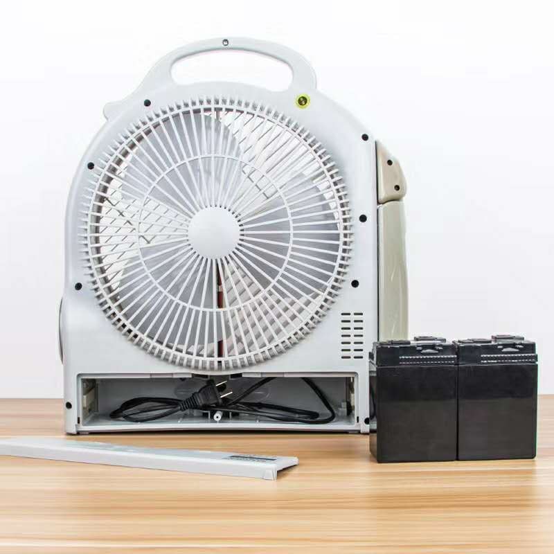 Quạt sạc tích điện MAKXIM model MK-DN-3221 dạng hộp AC&DC 10 inch Honjianda FL223/FL213 2 bình - có đèn LED & USB