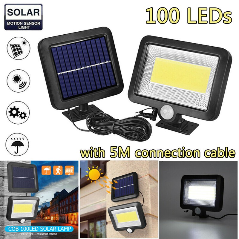 ♕♕ 30W 100LED COB Solar Powered Light Street Spotlight Solar Lamp Outdoor Garden Security Night Wall Split Solar Light {elle2018}