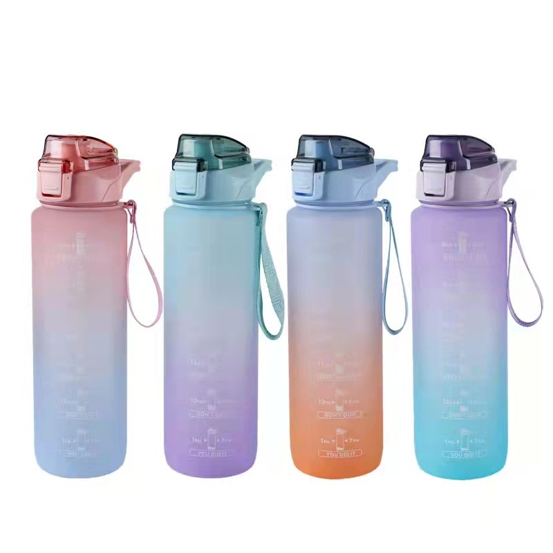 Bình Đựng Nước 1000ML Thiết Kế Nhỏ Gọn Màu Gradient 1 Lít