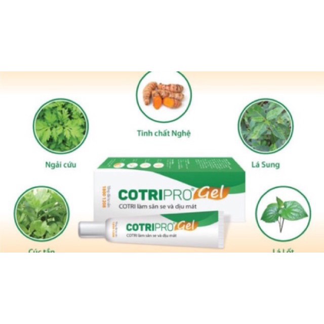 Cotripro Gel Bôi Trĩ, Kem bôi trĩ dùng cho trĩ nội, trĩ ngoại Dạng Tuyp  Có tem tích điểm