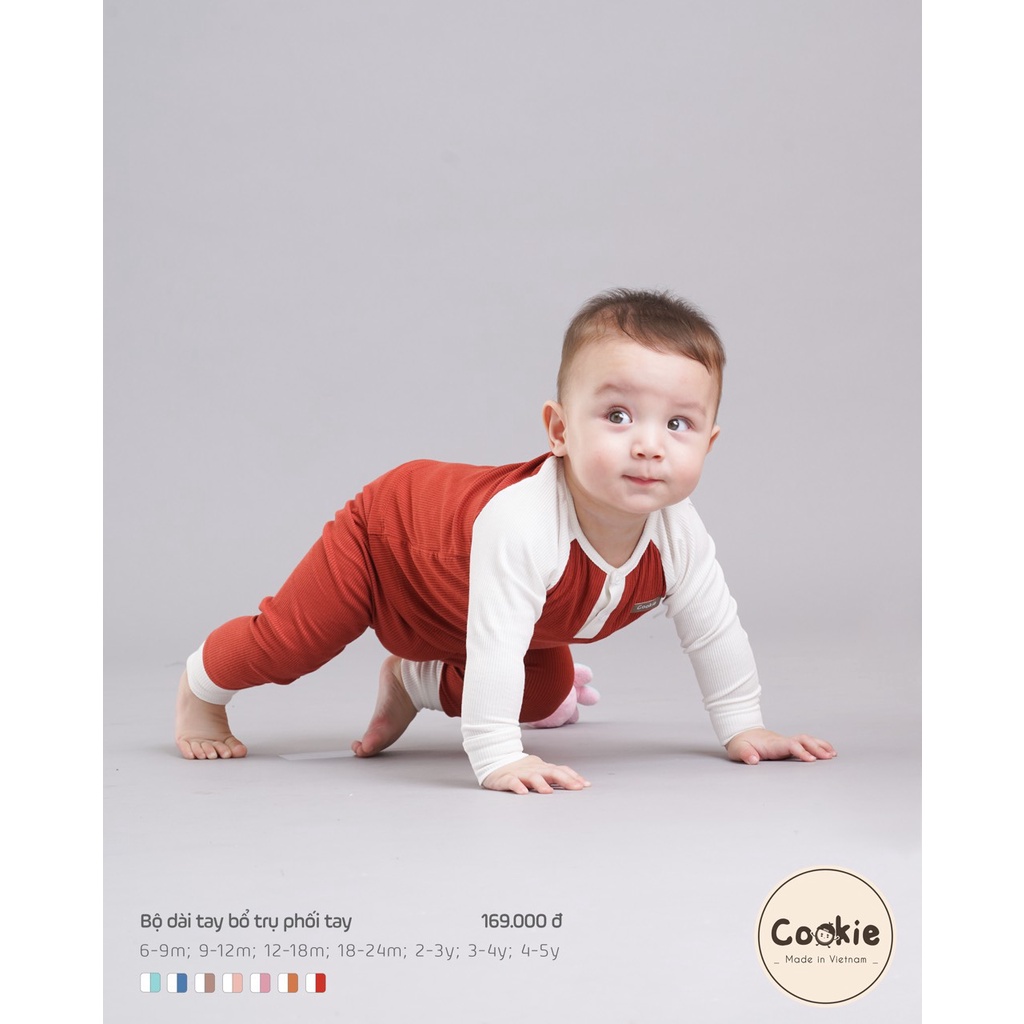 Cookie - Bộ dài tay bổ trụ dài tay phối màu cho bé từ 6 tháng đến 5 tuổi