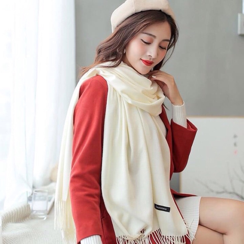 Khăn choàng cổ Cashmere được dệt từ sợi len cáhmere phong cách Hàn cho nữ