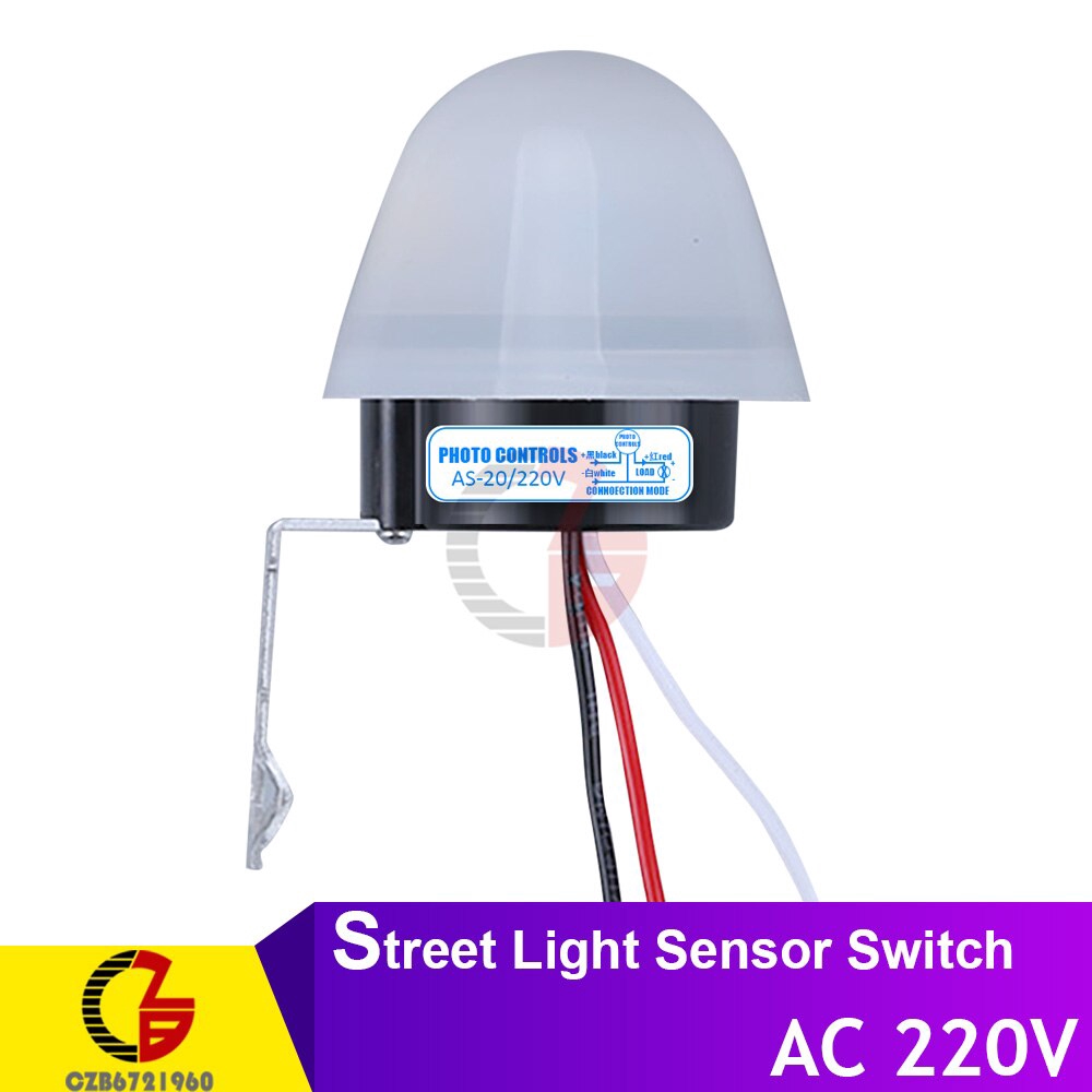 Công tắc AC 220V DC 12V 24V tự động bật tắt đèn đường Photocell 10A | BigBuy360 - bigbuy360.vn