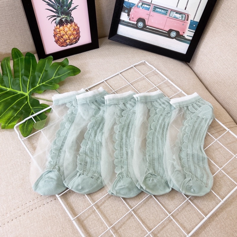 Combo túi tất ren thấp cổ xinh lắm luôn 5 đôi