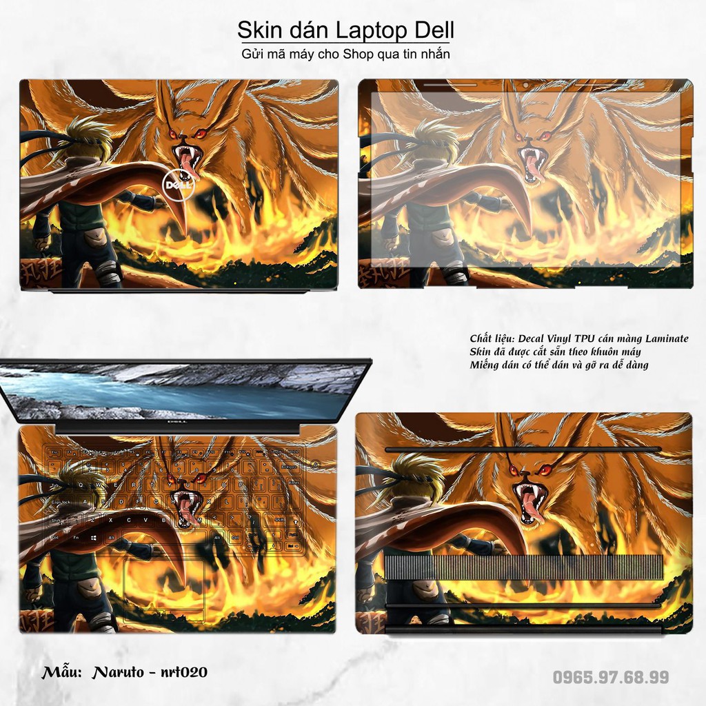 Skin dán Laptop Dell in hình Naruto (inbox mã máy cho Shop)