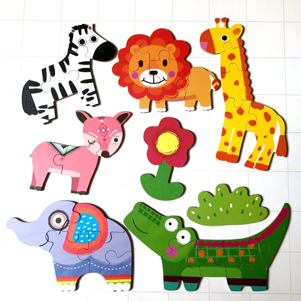 Bộ Xếp Hình 6 Hình Khởi Đầu My First Puzzle Hộp Sắt Cho Bé 2-5 Tuổi - Tranh Ghép 3D #DVTR Woodentoys