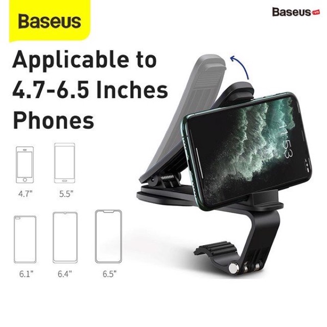 Giá đỡ điện thoại - Kẹp điện thoại dạng ngoàm kẹp ngang trên ôtô xe hơi Baseus Big Mouth Pro Car Mount