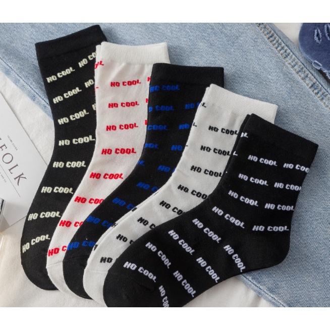 Vớ Tất cotton chữ NO COOL cao cổ Nam Nữ phong cách trẻ trung, năng động.