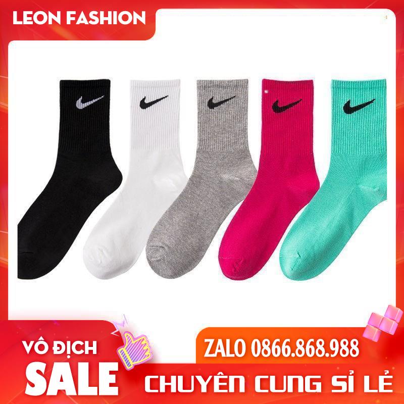 Hộp Tất Vớ NIKE MÀU 5 Đôi Cổ Cao Nam Nữ Thể thao Dệt kim Cao cấp Hàng 1:1 QUÀ TẶNG - Kho sỉ tất