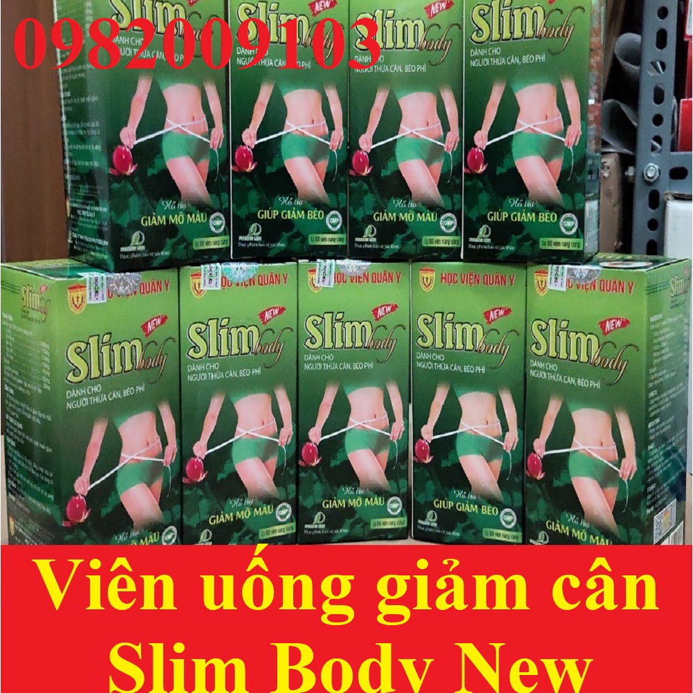 Viên uống giảm cân Slim body new hộp 100 viên, hỗ trợ giảm cân - giảm béo mỡ máu nhanh [Plus HVQY học viện quân y]