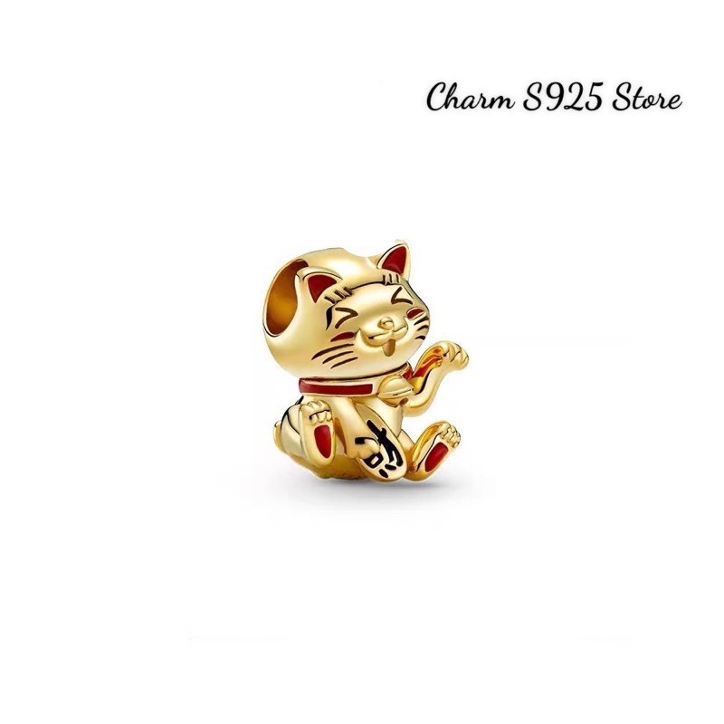 Charm pan mèo thần tài may mắn bạc s925 bộ sưu tập 2021