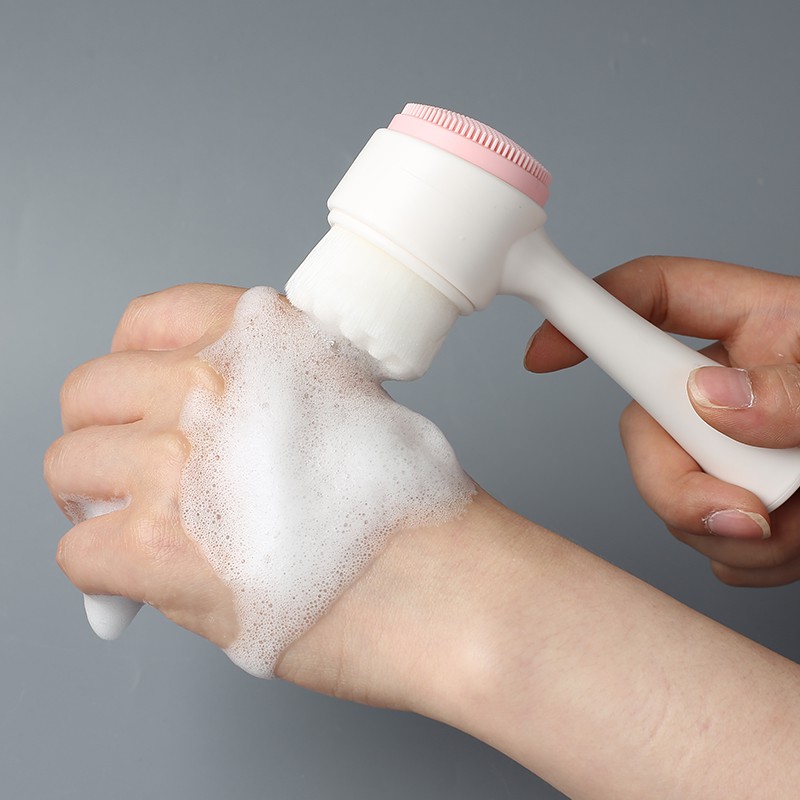 [Hàng mới về] Bàn chải rửa mặt làm sạch sâu lỗ chân lông bằng silicon hai mặt