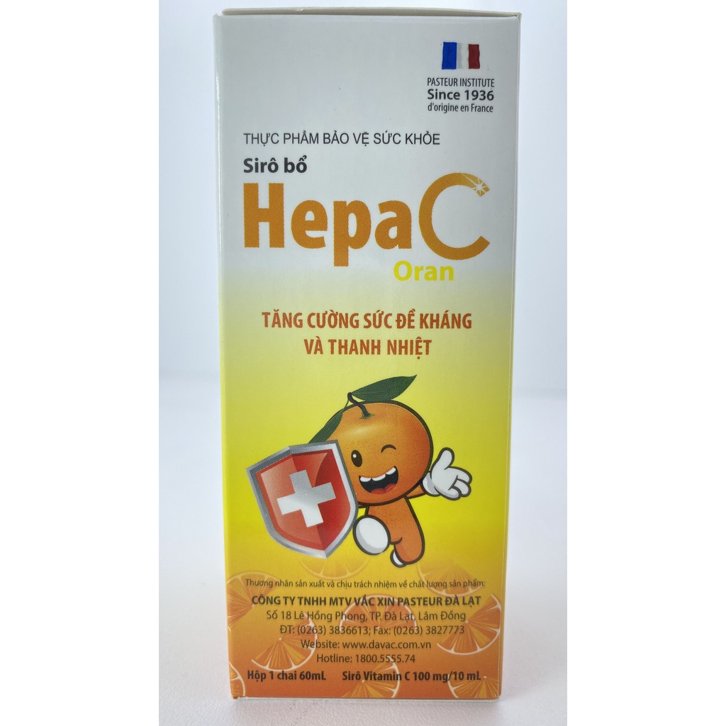 Siro HepaC.Bổ Sung Vitamin C Giúp Tăng Sức Đề Kháng,Thanh Nhiệt Cho Bé