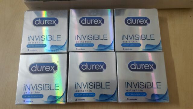 Bộ 3 hộp bao cao su ÔM SÁT SIÊU MỎNG Durex Invisible - 3 cái