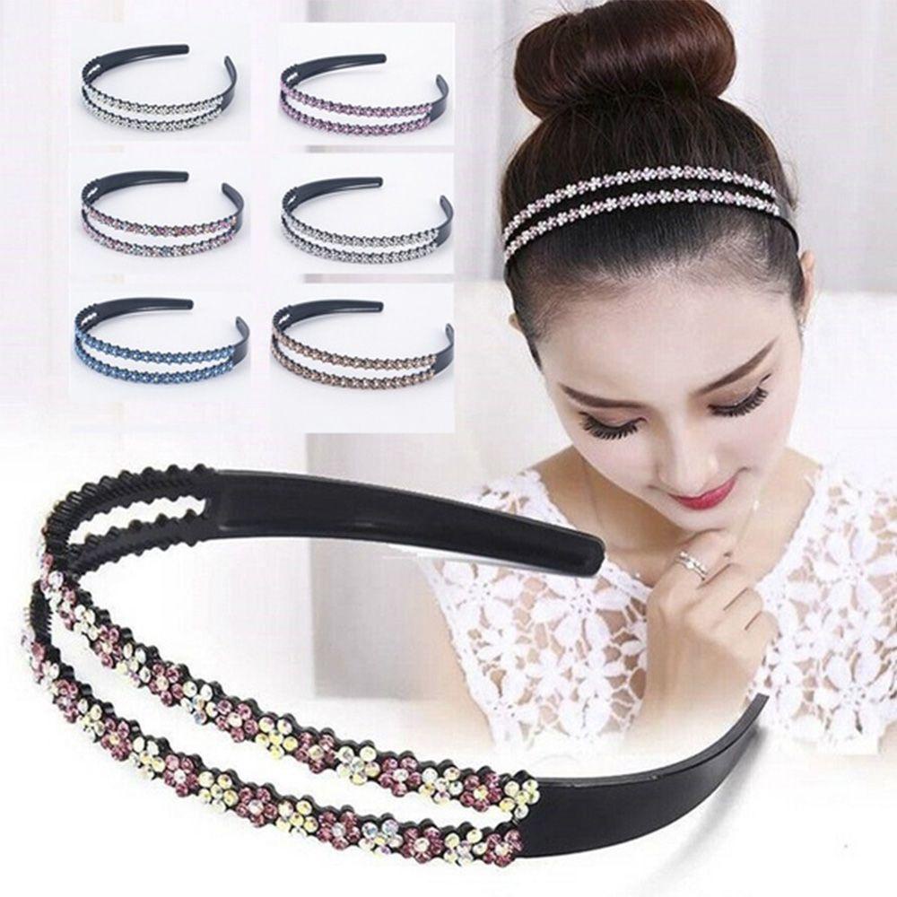 FORBETTER Băng Đô Cài Tóc Đính Đá Hình Hoa Mận Phong Cách Hàn Quốc