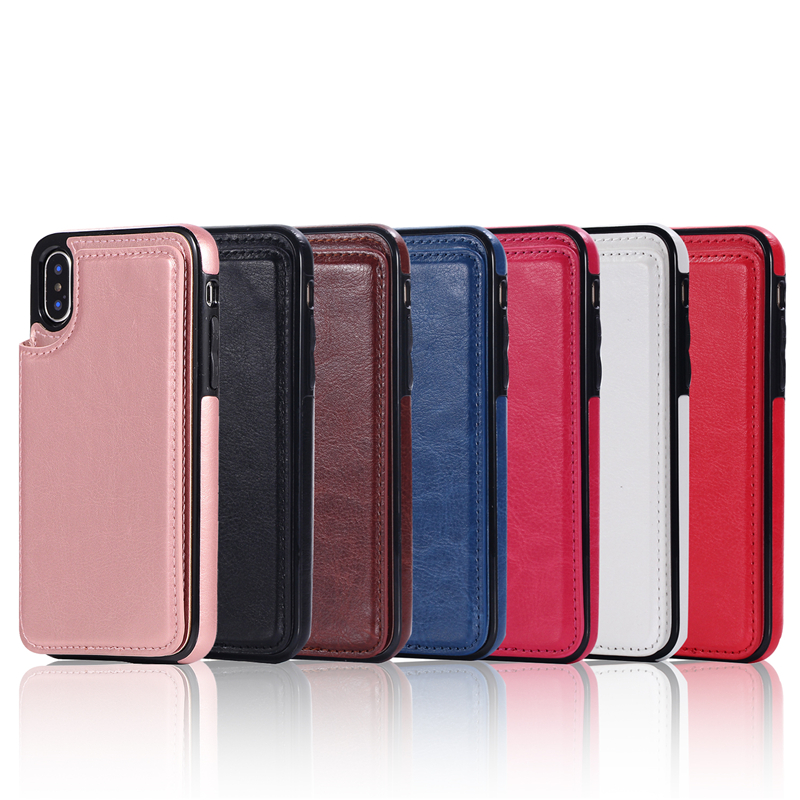 Ốp Lưng Da Có Ngăn Đựng Thẻ Cho Iphone 12 Mini 11 Pro Xs Max Xr I8 I7 I6 Plus Se2020