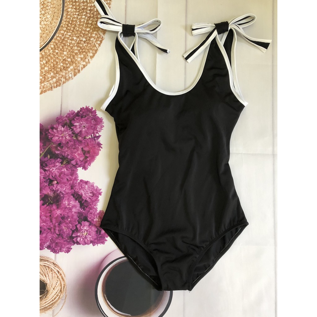 Set bikini bộ bơi đi biển liền thân nơ vai kín đáo sang trọng EVA LTNV