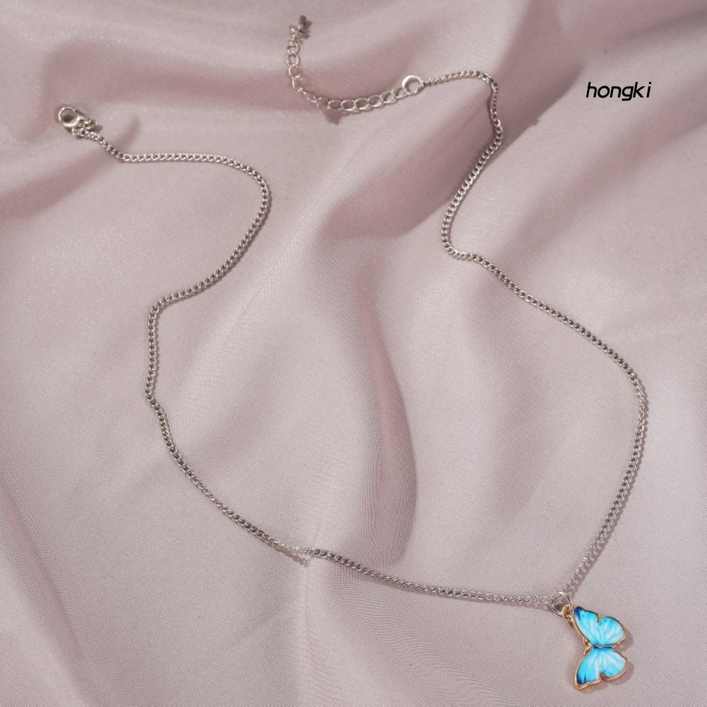 BUTTERFLY (Hàng Mới Về) vòng cổ Hợp Kim Hình Bướm Đính Đá Xinh Xắn Cho Nữ