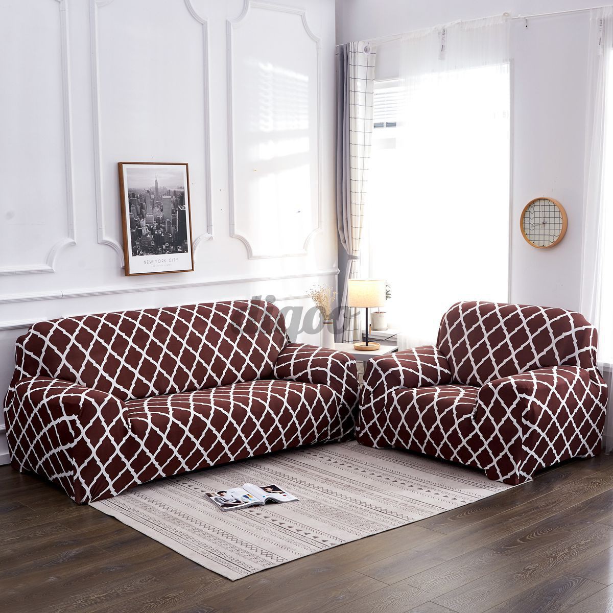 Bộ 1 / 2 / 3 Bọc Ghế Sofa Co Giãn Họa Tiết Hoa