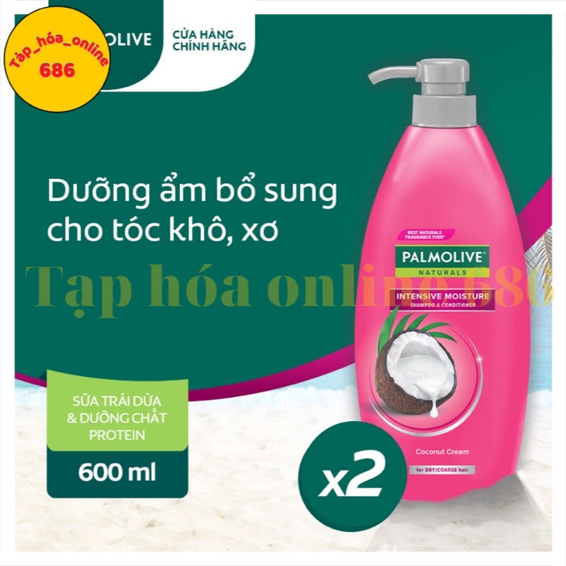 Dầu Gội Có Xả Pamolive kết hợp oliu,nha đam,dừa 600ml chính hãng