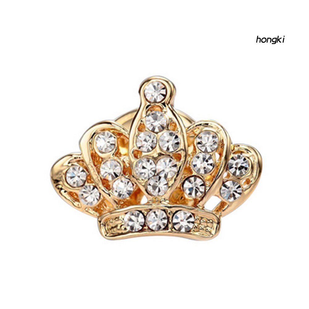 Ghim Cài Áo Hình Vương Miện Đính Đá Nhân Tạo Thời Trang