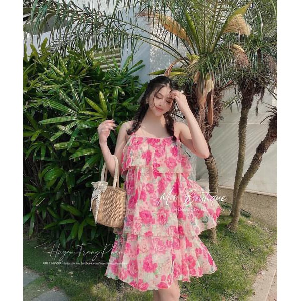 Váy 2 Dây Xòe Tầng Hoa Nhí | BigBuy360 - bigbuy360.vn