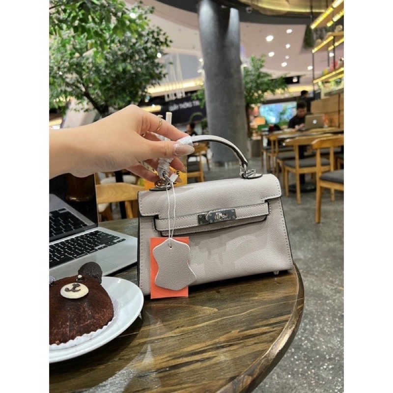 Túi xách nữ, túi đeo chéo Túi hmo da gạo size 19 vừa điện thoại