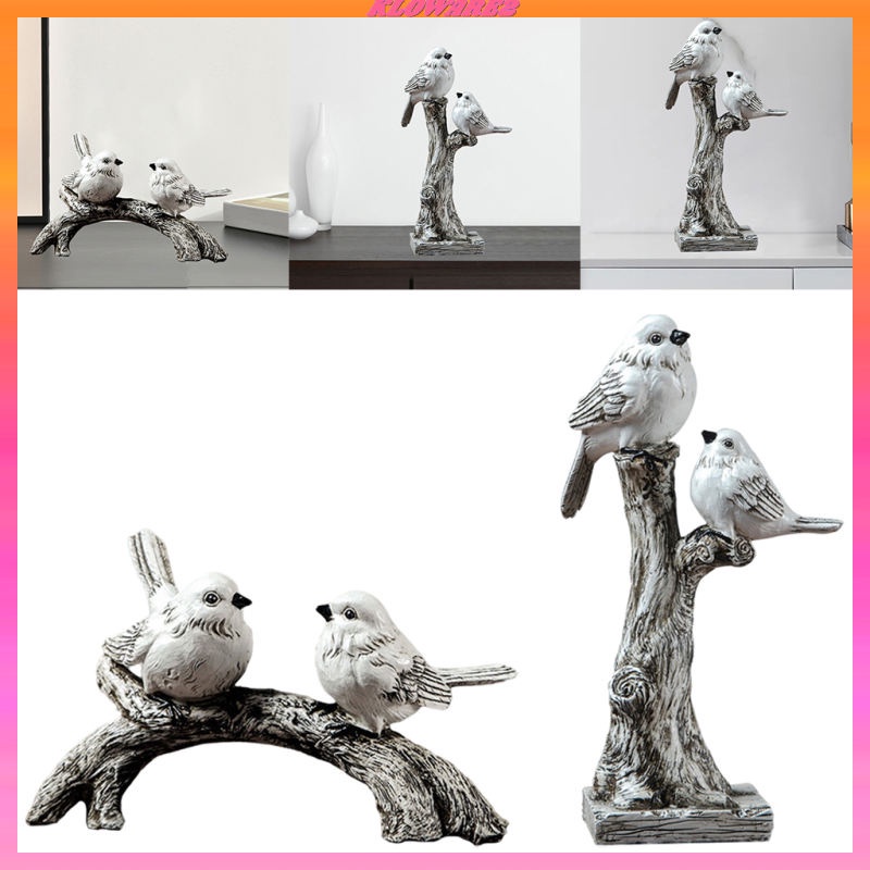 Set 2 Chú Chim Bằng Nhựa Resin Sáng Tạo Trang Trí Sân Vườn