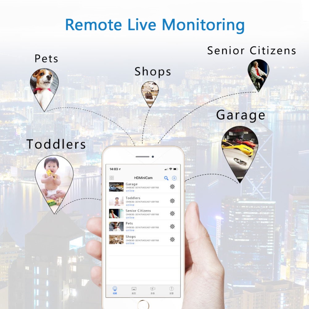 Camera mini HD 1080P V380 Pro IR Tầm nhìn ban đêm Camera IP Camera phát hiện chuyển động An ninh gia đình | BigBuy360 - bigbuy360.vn