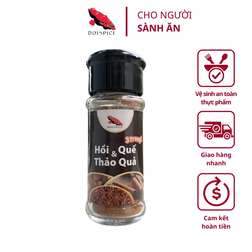 Bột Quế Hồi Thảo Quả Doispice 25g, Gia vị nấu phở, lẩu cực tiện lợi