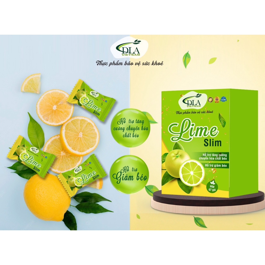 Kẹo dẻo giảm cân chanh dây Lime Slim, giảm mỡ đẹp da an toàn, 1 hộp 7 viên - VENUS SLIM