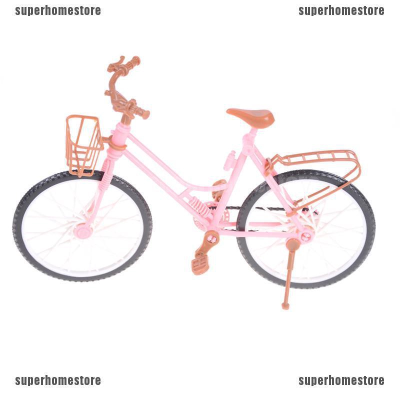 Xe Đạp Màu Hồng Có Giỏ Trang Trí Nhà Búp Bê