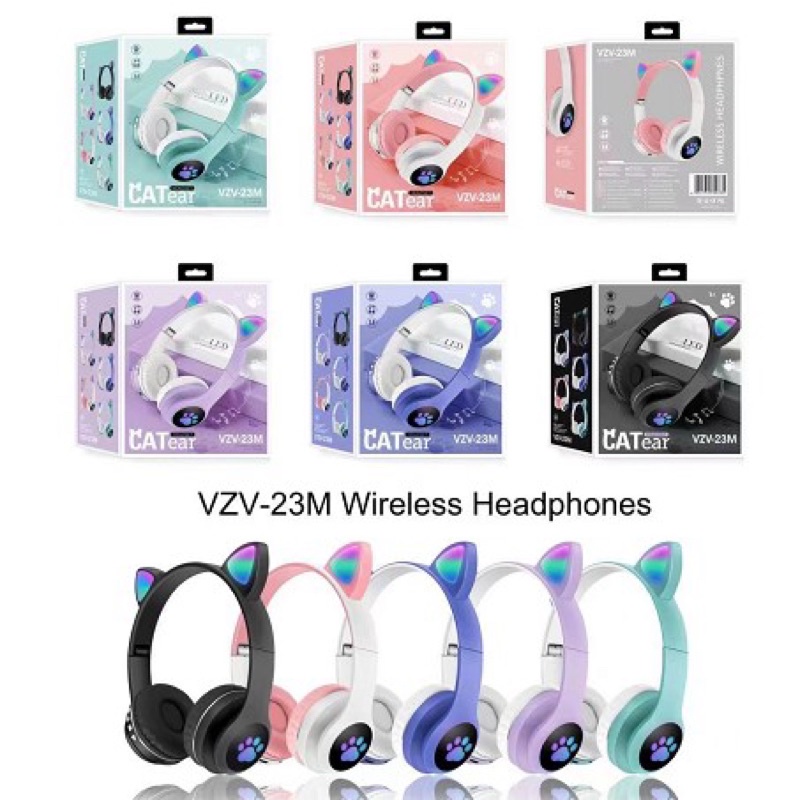 TAI NGHE BLUETOOTH TAI MÈO  VZV- 23M - Về Hàng Nhiều Màu