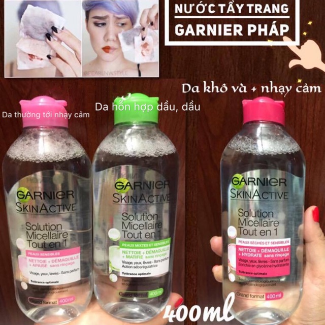 Dùng thử nước tẩy trang Garnier bản Pháp - Chính hãng