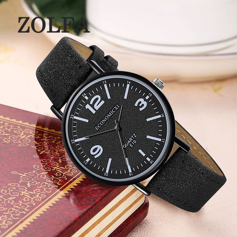 ZOLFA Fashion Black Leather Ladies Wristwatch Analog Clocks Classic Casual Womens Quartz Watches Simple Wrist Accessories Đồng hồ nữ